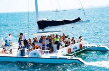 Catamaran to Isla Mujeres, Open bar, buffet, Beach Club Included