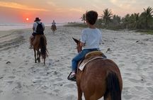 Sunset by horse (river and beach)