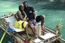  Blue Hole Waterfalls + Bamboo River Rafting Tour from Ocho Rios