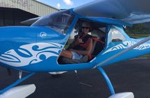 Private flight, in a light plane over the Polynesian motus from Raiatea