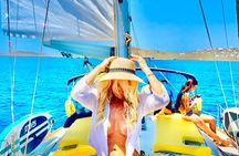 Small group,pass by Delos,swim in Rhenia,snap LVenice, free trans