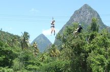 Soufriere Catamaran Excursion with Zip Lining from Castries