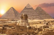 Grand Egyptian Museum and the Pyramids from Alexandria Port