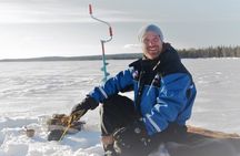 Snowmobiling and Ice Fishing in Apukka Resort, Rovaniemi