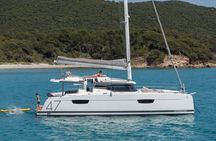 Private 5-Hour Cruise on Brand-New Luxury Catamaran in Mykonos (max 19 guests)
