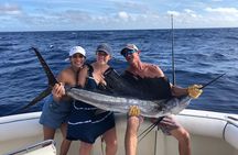 Deep sea fishing charters in Fort Lauderdale aboard 52' Hatteras
