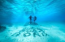 Romantic dive in the lagoon of Bora Bora. Private instructor on a shared boat