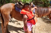 Dunn's River Falls Climb, Zipline and Horseback Riding Private Tour