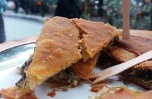 Traditional breakfast in markets with olive oil and honey tasting