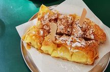 Traditional breakfast in markets with olive oil and honey tasting