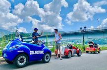 Cute & Fun E-Car tour following guide around Lake Kawaguchiko 