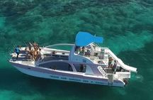 Private Party Boat with Slide and chicken skewers at Punta Cana