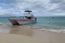 Private Party Boat with Slide and chicken skewers at Punta Cana