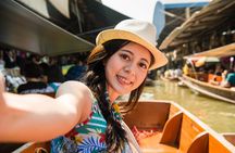 Damnoen Floating Market & Optional Erawan Water Waterfall Tour