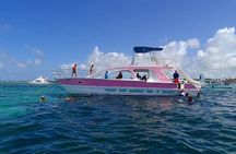 Private Party Boat with Slide and chicken skewers at Punta Cana