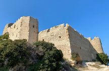 Small group hiking between the beach and Kritinia Castle