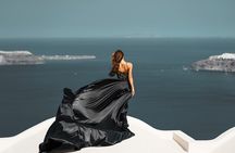 Private Flying Dress Photoshoot in Santorini