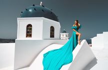Private Flying Dress Photoshoot in Santorini