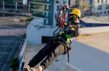 Zipline Sky Bull in Urban Environment in Toroverde urban park San Juan