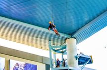 Zipline Sky Bull in Urban Environment in Toroverde urban park San Juan