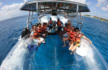 Excursion to Reefs in a transparent boat from Cancun