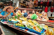 Damnoen Saduak Floating Market & Bangkok temple Private Tour with English Guide