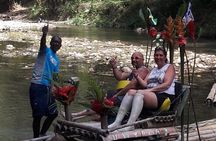 Private Bamboo Rafting along Great River with Pickup 