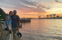 Boat tour on Mekong river see the sunset, small canal, Vegan dinner, street food