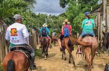 Horseback Riding Trail Tour, Roatan Letters and Ocean in Flowers Bay