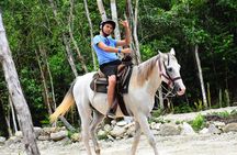 4 activities in 1 Horse Riding, ATV Shared, Cenote & Ziplines from Cancún