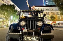 Private Jeep City Tour Saigon by Night and Skybar Drink
