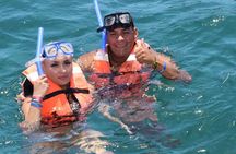 Catamaran Sailing through Caribbean Sea to Isla mujeres 