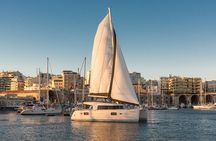 Private 5h Cruise Catamaran Santorini BBQ ,drinks, transfer 