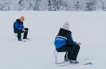 Ice Fishing by Snowmobile in Levi