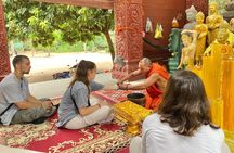 Buddhist Monastery with Monks Water Blessing