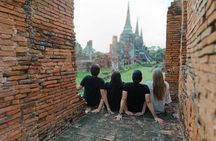 PRIVATE Ayutthaya + SUNSET Boat Tour + Light up The NIGHT