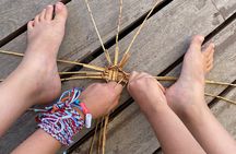 Basket weaving from palm brooms in La Gomera