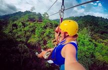 Mountain and Ocean View Waterfall Zipline Tour in Jaco +Tractor Jungle Tour