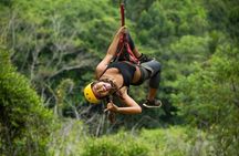 Mountain and Ocean View Waterfall Zipline Tour in Jaco +Tractor Jungle Tour