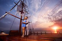 Romantic Dinner in the Spanish Galeon with Sax in Cancun. Lobster & Beef menu.