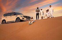 VIP Dubai Desert Safari Camel Ride, Sand Ski, Live BBQ Dinner 