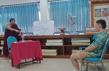 Talk to Buddhist monk & craft work in temple