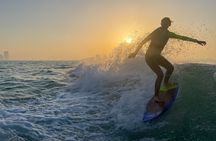 Private Wakesurfing or Wakeboarding along Doha's skyline