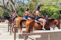OCEAN HORSE-BACK RIDING & BAMBOO RAFTING + Limestone MASSAGE 