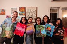 Paint and Free Flowing Wine Art Class in Rome