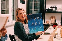 Paint and Free Flowing Wine Art Class in Rome