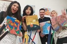 Paint and Free Flowing Wine Art Class in Rome