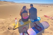 Sandboarding with Panoramic Views of the ocean and Agadir Desert