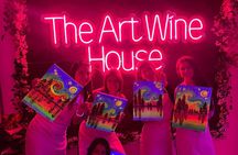 Paint a neon fluorescent picture while drinking unlimited wine