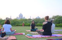Yoga Class with Taj Mahal Backdrop